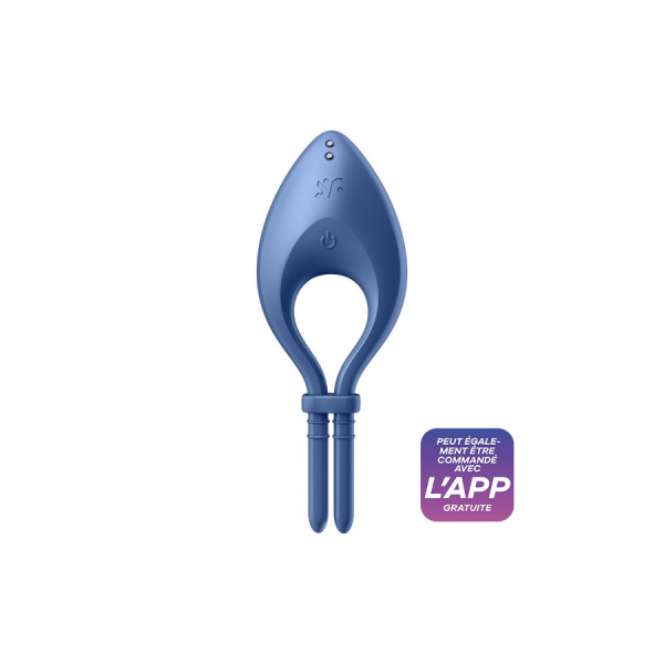 Cockring vibrant connecté USB bleu Bullseye Satisfyer 